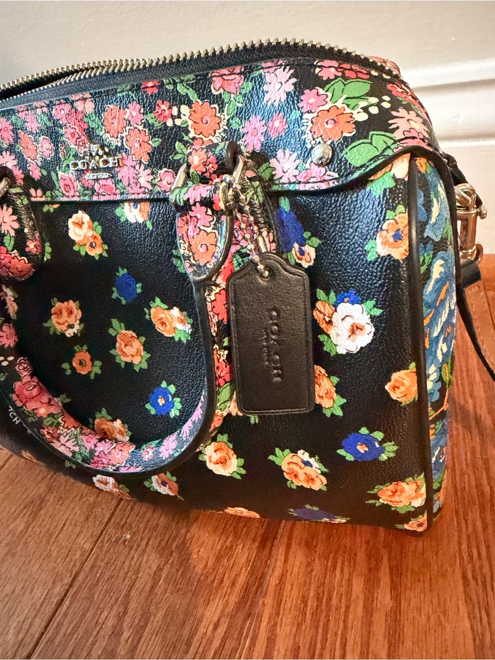 Coach Mini Bennett Satchel in Floral Mix Print Coated Canvas with COA - Picture 2 of 7